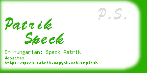 patrik speck business card